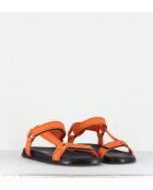 Giunona2 oranje leren sandalen
