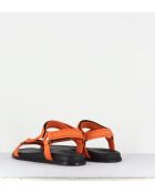 Giunona2 oranje leren sandalen