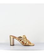 Sandalias Beijing de piel dorada - tacón de 8,5 cm