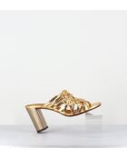 Sandalias Beijing de piel dorada - tacón de 8,5 cm