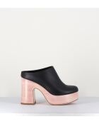 Sista zwarte leren muiltjes - hak 9,5 cm