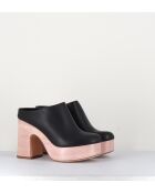 Sista zwarte leren muiltjes - hak 9,5 cm