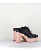 Sista zwarte leren muiltjes - hak 9,5 cm