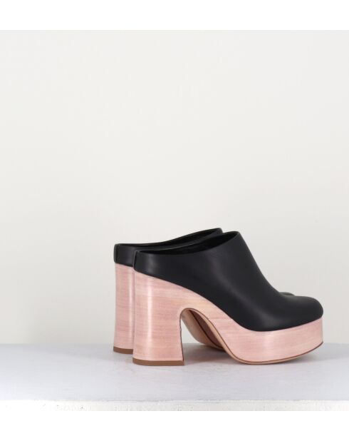 Sista zwarte leren muiltjes - hak 9,5 cm