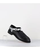 Olivia zwarte leren instappers