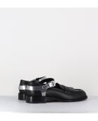 Olivia zwarte leren instappers