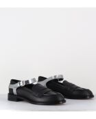 Olivia zwarte leren instappers