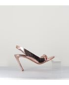 11326 roze leren sandalen - hak 9,5 cm