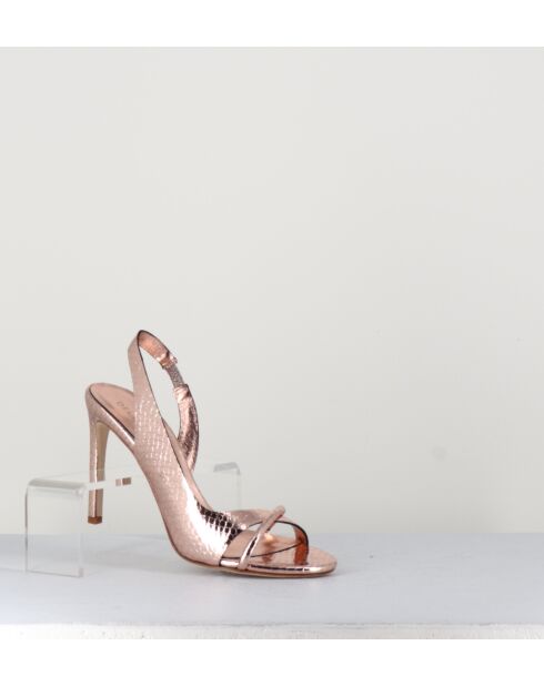 11326 roze leren sandalen - hak 9,5 cm