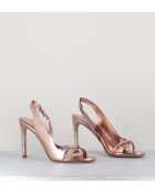 11326 roze leren sandalen - hak 9,5 cm