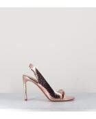 11326 roze leren sandalen - hak 9,5 cm