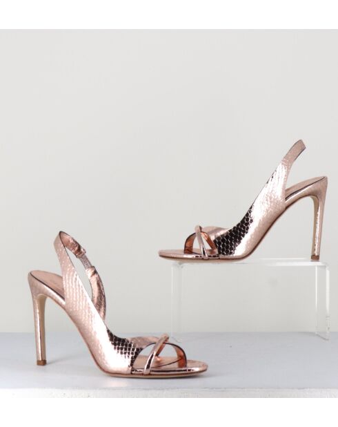 11326 roze leren sandalen - hak 9,5 cm