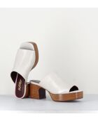 Mules en cuir Miloum blanches - Talon 6cm