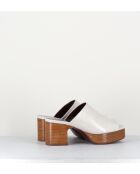 Mules en cuir Miloum blanches - Talon 6cm