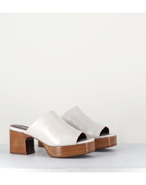 Sabot Miloum in pelle bianca - Tacco 6cm