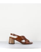 3162 Sandalen aus Kamelleder - 5 cm Absatz