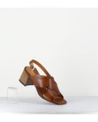 3162 Sandalen aus Kamelleder - 5 cm Absatz