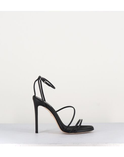 Sandali 718.110 in pelle nera - tacco 11 cm