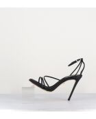 Sandali 718.110 in pelle nera - tacco 11 cm