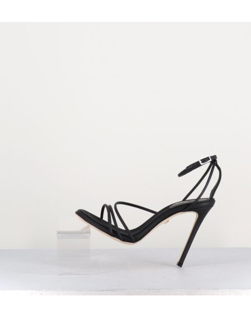 Sandali 718.110 in pelle nera - tacco 11 cm