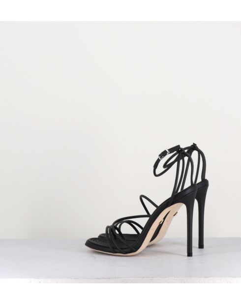 Sandali 718.110 in pelle nera - tacco 11 cm