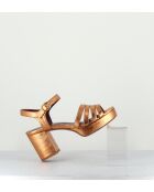 Goldfarbene Ledersandalen Eban - 8,5 cm Absatz