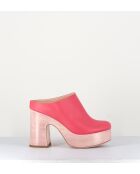 Koraalrode leren muiltjes van Sista - hak 9,5 cm