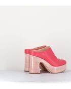 Koraalrode leren muiltjes van Sista - hak 9,5 cm