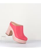 Koraalrode leren muiltjes van Sista - hak 9,5 cm