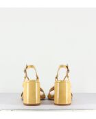 Sandali Sarah in pelle gialla - tacco 8 cm