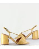 Sandali Sarah in pelle gialla - tacco 8 cm