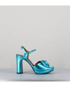 Sandali Catina in pelle blu - tacco 9cm