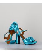 Sandali Catina in pelle blu - tacco 9cm
