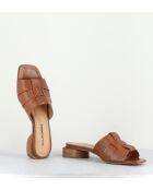 Mules en cuir Dalia21 camel