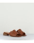 Mules en cuir Dalia21 camel