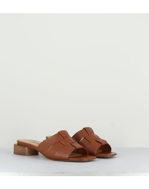 Mules en cuir Dalia21 camel