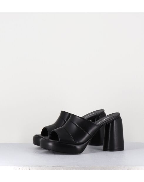 Sandali Erika02 in pelle nera - tacco 9cm