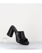 Sandali Erika02 in pelle nera - tacco 9cm