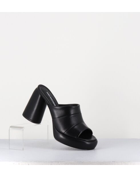 Sandali Erika02 in pelle nera - tacco 9cm