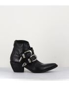 Boots en cuir 3845 noires - Talon 6cm