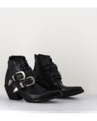 Boots en cuir 3845 noires - Talon 6cm