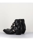 Boots en cuir 3845 noires - Talon 6cm