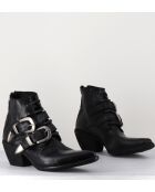 Boots en cuir 3845 noires - Talon 6cm