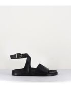 68797 zwarte leren sandalen