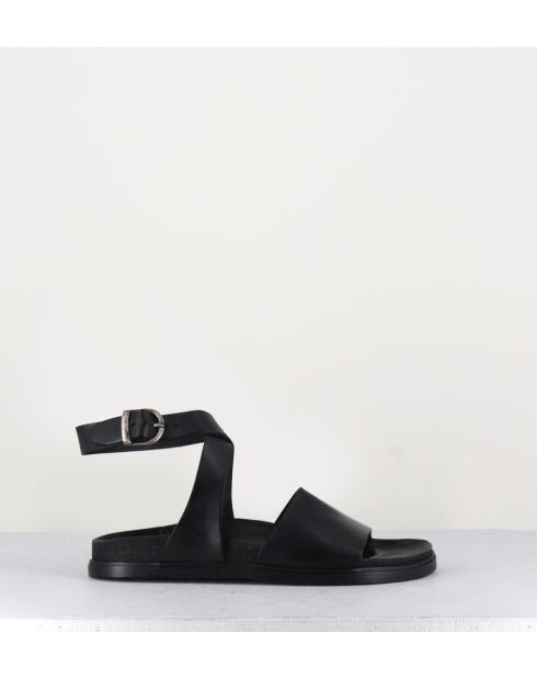 68797 zwarte leren sandalen