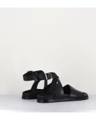 68797 zwarte leren sandalen