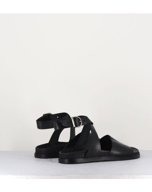 68797 zwarte leren sandalen