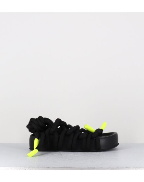 Jane zwarte leren sandalen