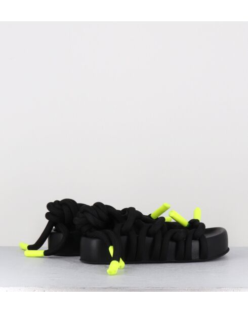 Jane zwarte leren sandalen