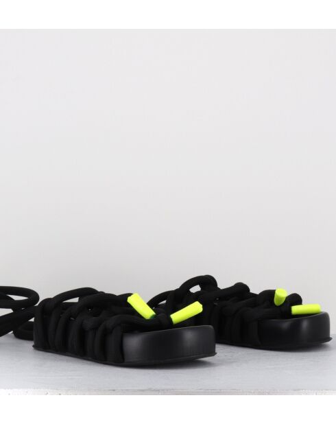 Jane zwarte leren sandalen